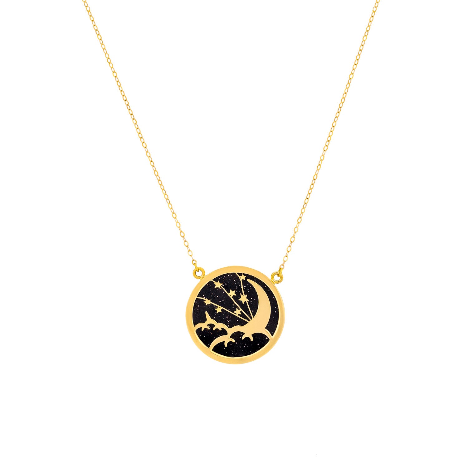 Uranus 18K Yellow Gold Necklace