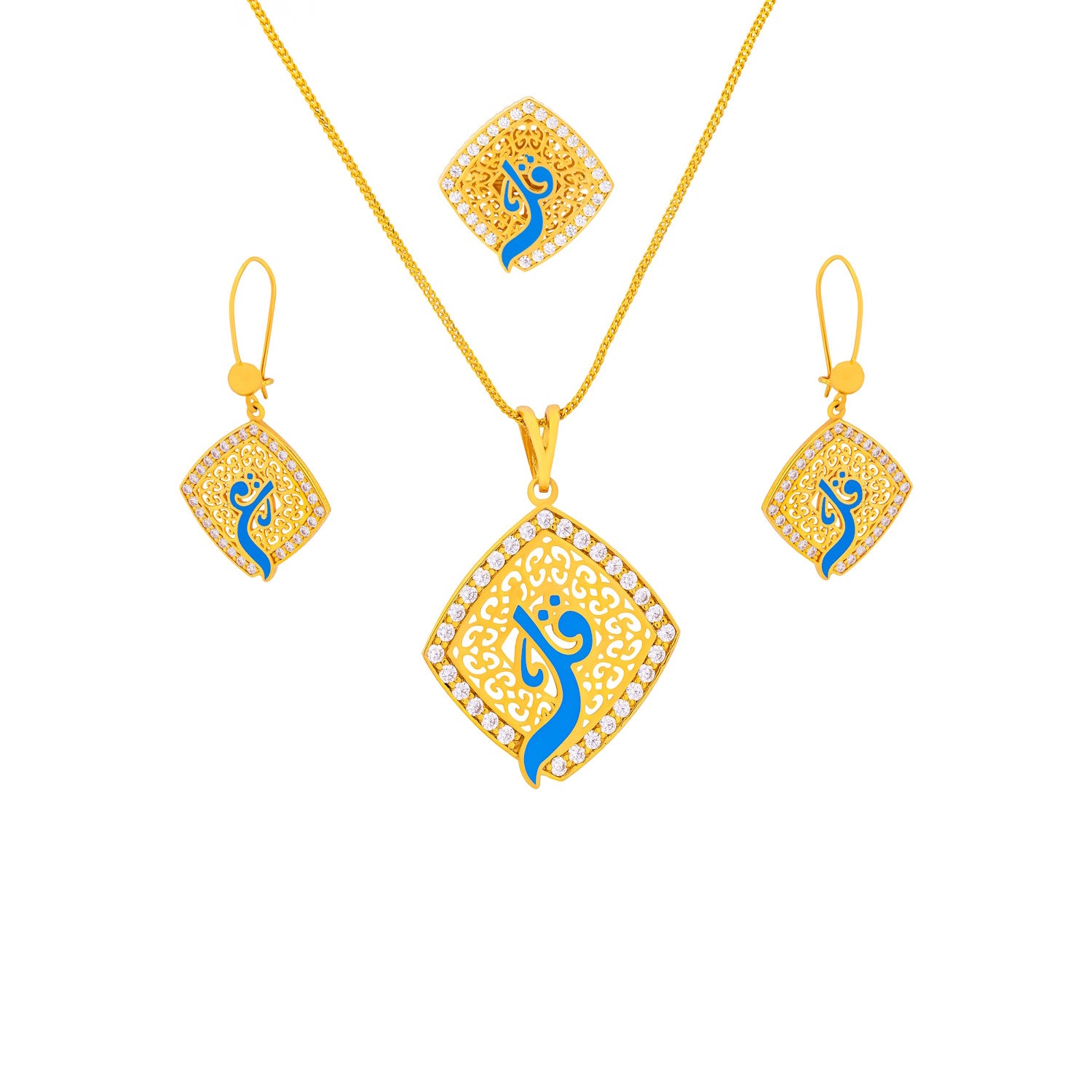 Uranus 21K Yellow Gold Pendant Set