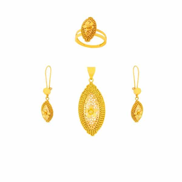Nawara 21K Gold Pendant Set