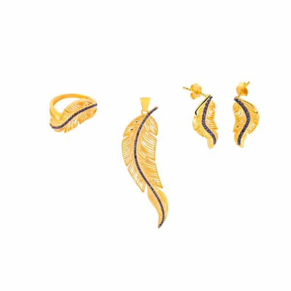 Reesha 21K Gold Pendant Set