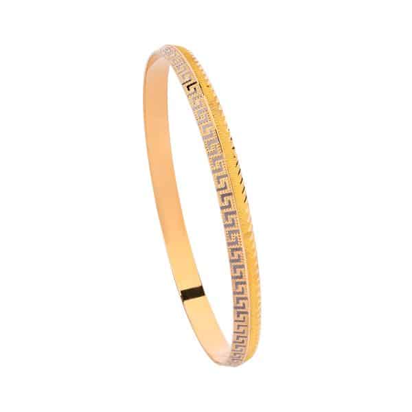 Mykonos 21K Two-Tone Gold Bangle