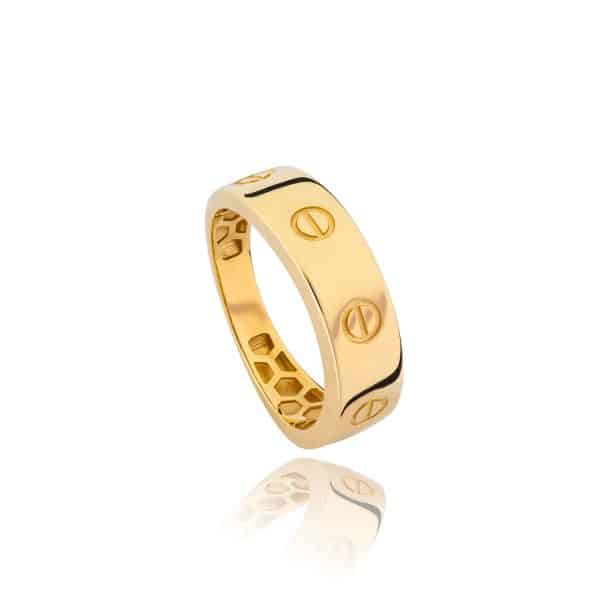 Century Love Screw-Motif Ring — 18K Yellow Gold