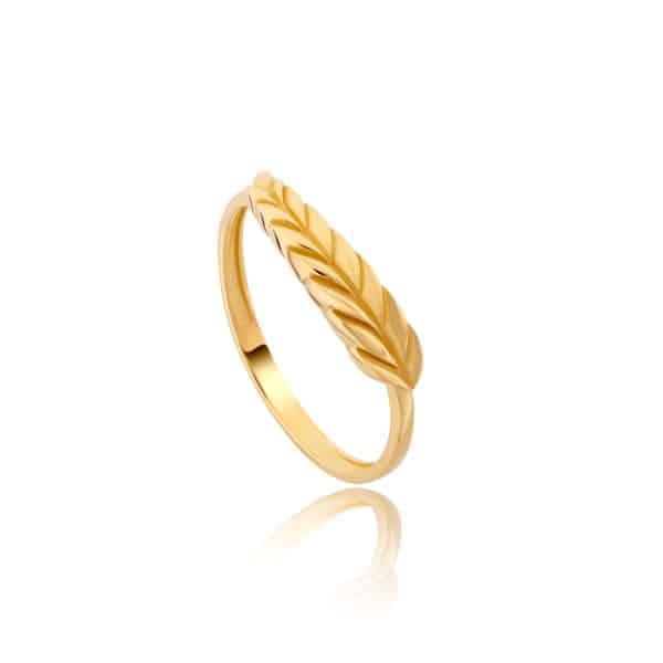 Serene Leaf 18K Gold Ring