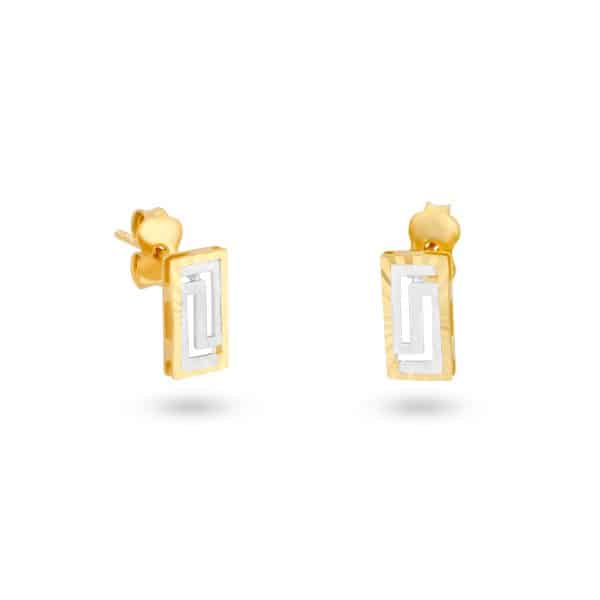 Geo Accent 18K Gold Stud Earrings