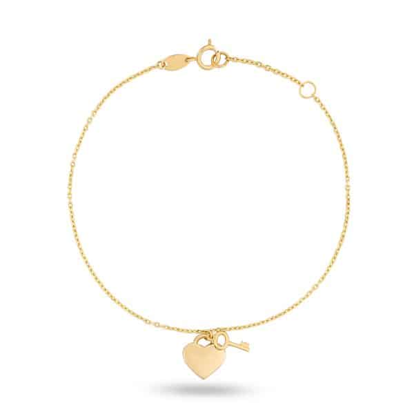 Key to My Heart Bracelet — 18K Yellow Gold