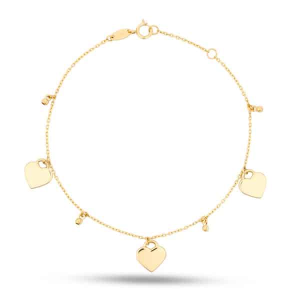 Dancing Hearts 18K Gold Bracelet