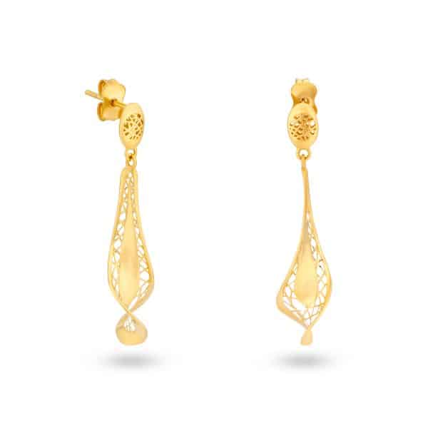 Teardrop Weave 18K Gold Earrings