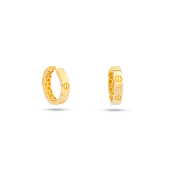 Textured Logo Hoop Earrings
