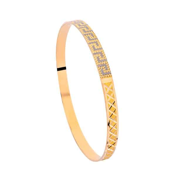 Raneem 21K Two-Tone Gold Bangle