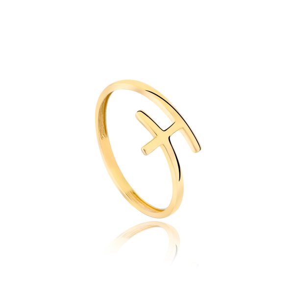 Lavin 18K Gold Dainty Cross Ring