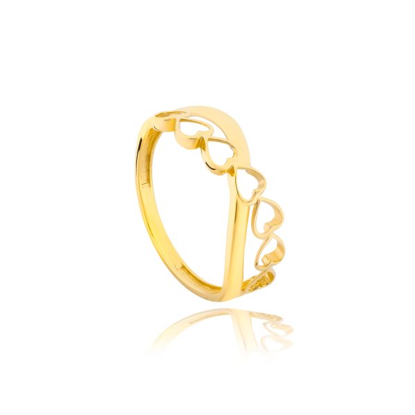 Lavin 18K Gold Hearts Ring-"Love Me Forever"
