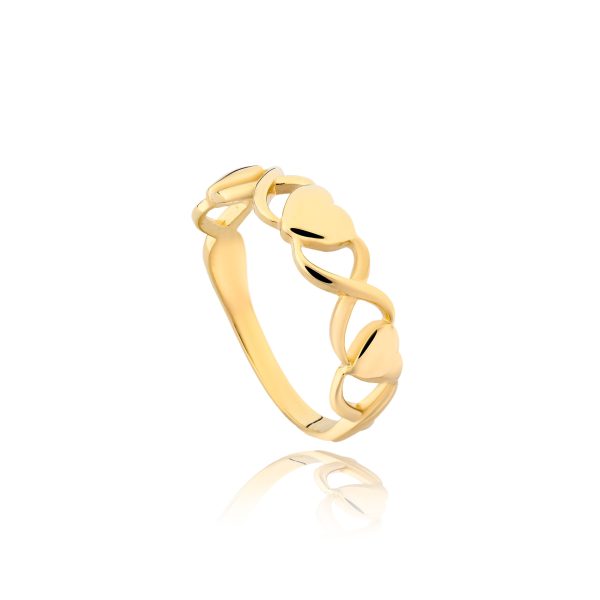 Lavin 18K Gold intertwined heart Band