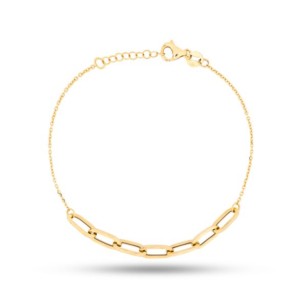 Lavin 18K Gold Paper Clip Bracelet
