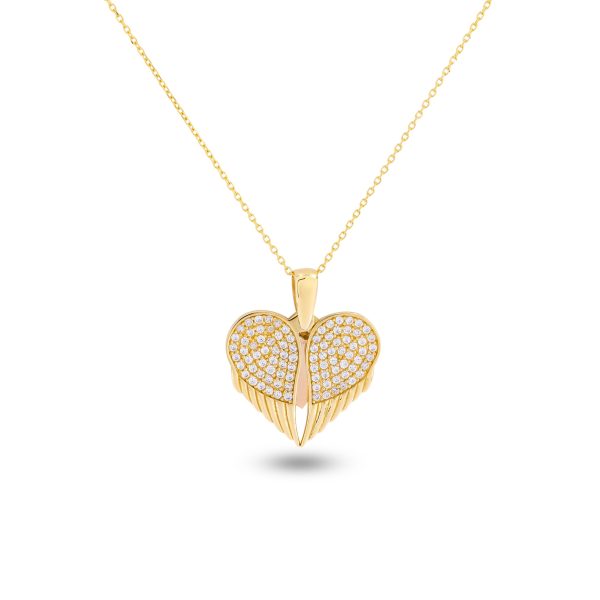 Lavin Angel Wings Heart 18k Necklace