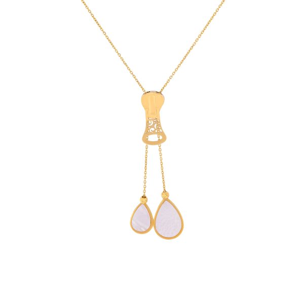 Lavin "Secret "18K Gold Mother of Pearl Lariat