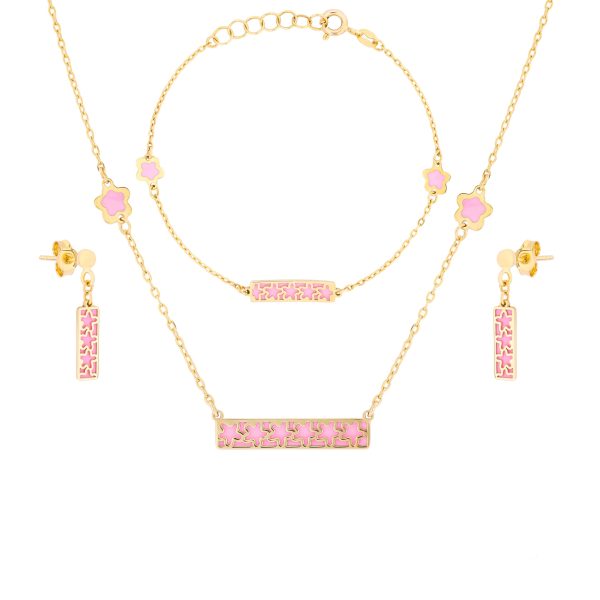 Uranus 18K Gold Bar jewelry set