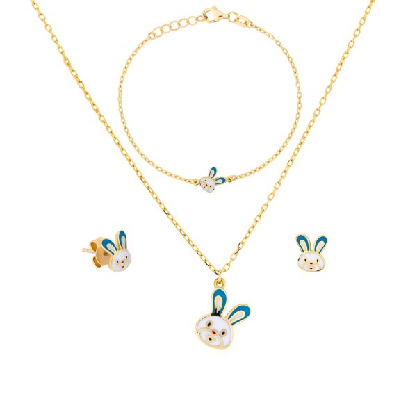 Uranus 18K Gold Bunny jewelry set