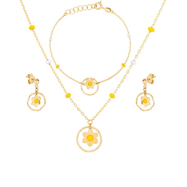 Uranus 18K Gold Daisy jewelry set