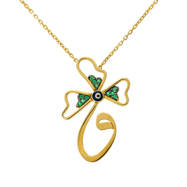 Uranus 18K lucky Clover Yellow Gold Necklace
