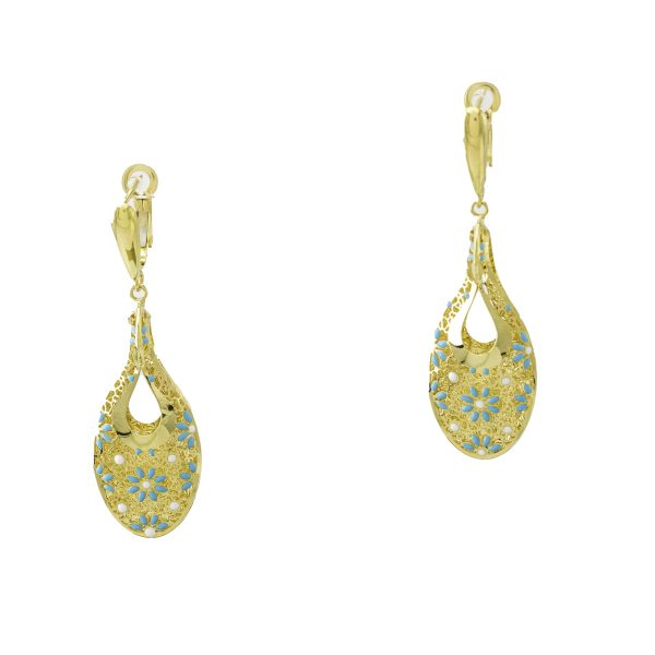 أقراط أورانوس من الذهب الأصفر عيار 18 قيراط