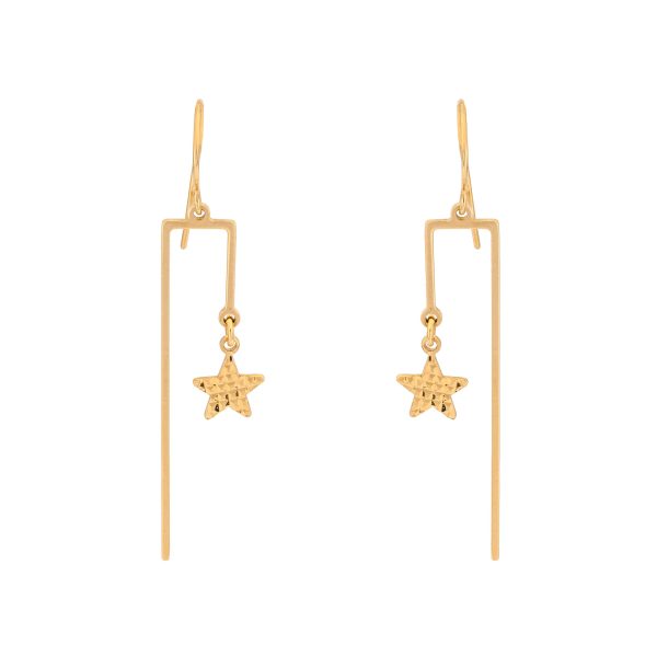 أقراط لافين من الذهب الأصفر عيار 18