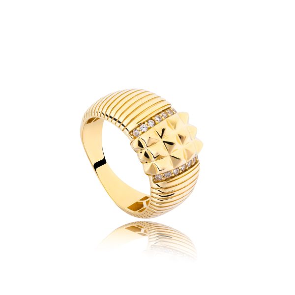 خاتم لافين من الذهب الأصفر عيار 18