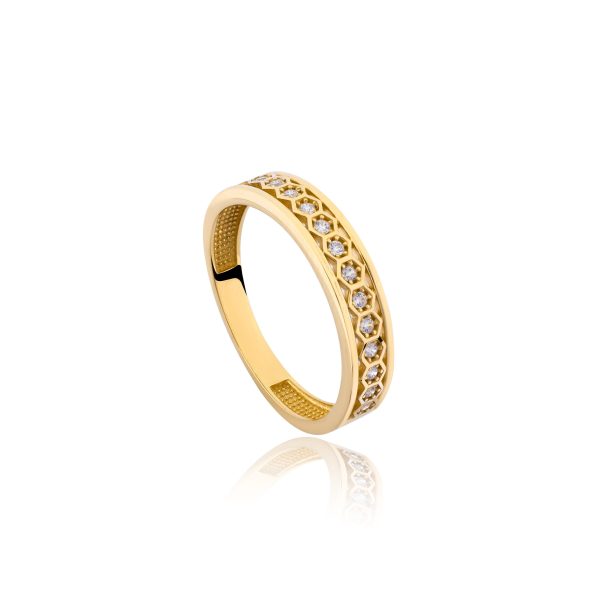 خاتم لافين من الذهب الأصفر عيار 18