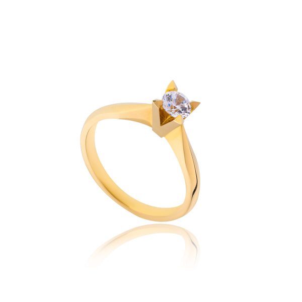 خاتم لافين من الذهب الأصفر عيار 18