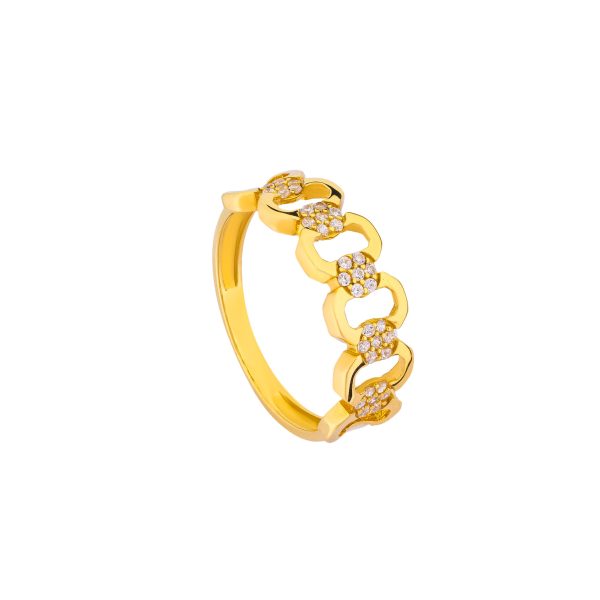 خاتم لافين من الذهب الأصفر عيار 18