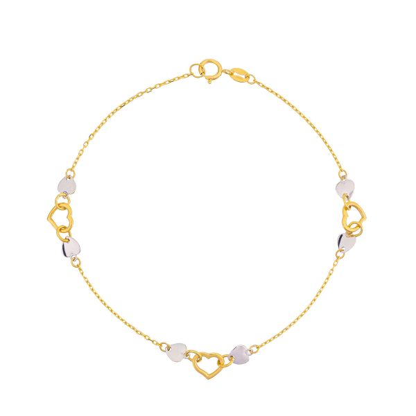 Lavin 18K Gold linked hearts Bracelet